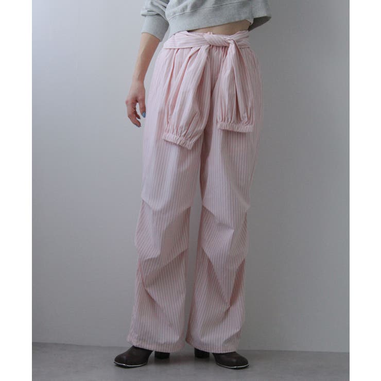 ストライプウエスト巻きジョガーパンツ 韓国 夢展望 | 夢展望 | 詳細画像2 