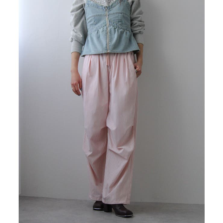 ストライプウエスト巻きジョガーパンツ 韓国 夢展望 | 夢展望 | 詳細画像7 