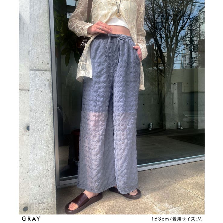 チェック柄シアー接触冷感イージーパンツ 韓国 夢展望 bohmal(ボマール) | 夢展望 | 詳細画像9 