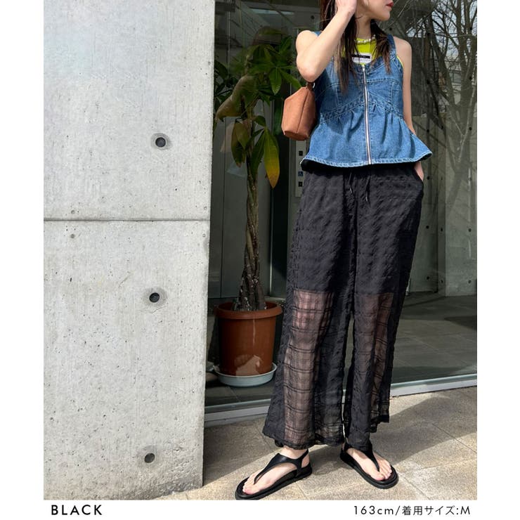 チェック柄シアー接触冷感イージーパンツ 韓国 夢展望 bohmal(ボマール) | 夢展望 | 詳細画像16 