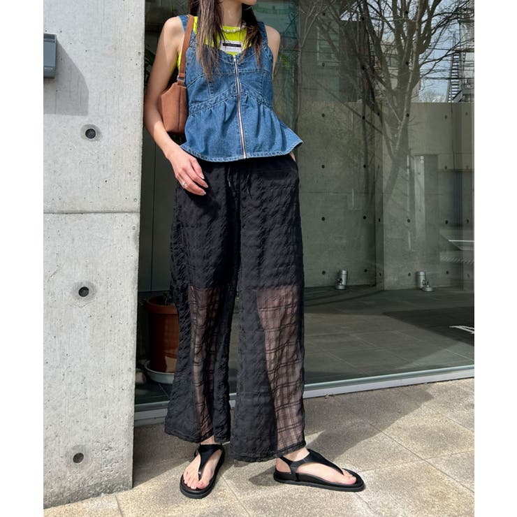 チェック柄シアー接触冷感イージーパンツ 韓国 夢展望 bohmal(ボマール) | 夢展望 | 詳細画像18 