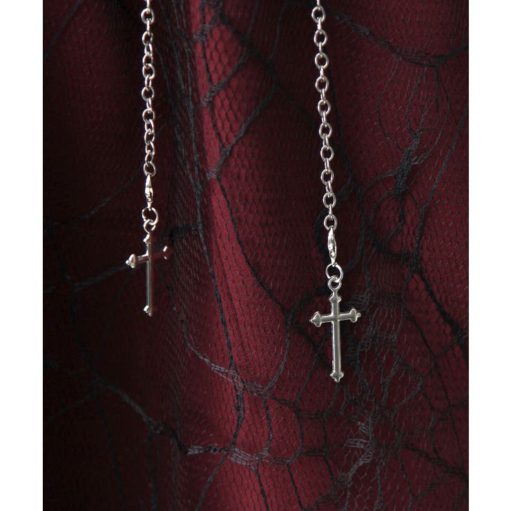 クロスチェーンハトメテープクモレースフリルスカート 量産型 地雷系 夢展望 | DearMyLove | 詳細画像24 