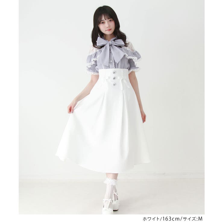 ビジューフレアリボンロングスカート 量産型 地雷系 | DearMyLove | 詳細画像3 