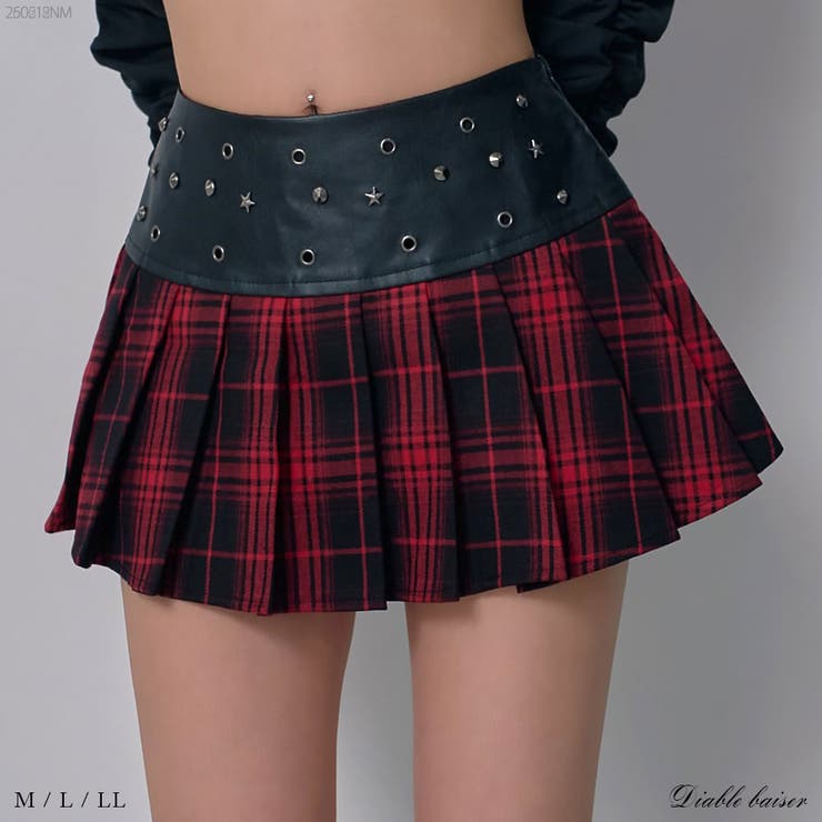 スタッズチェック柄地雷ギャルミニスカパン 韓国 夢展望 | 夢展望 | 詳細画像1 