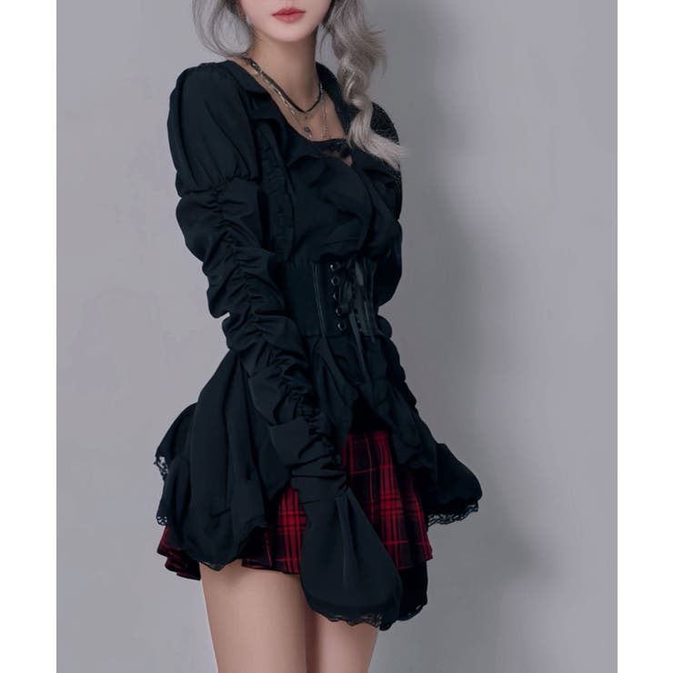 スタッズチェック柄地雷ギャルミニスカパン 韓国 夢展望 | 夢展望 | 詳細画像2 