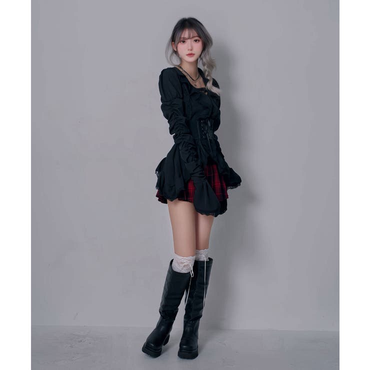 スタッズチェック柄地雷ギャルミニスカパン 韓国 夢展望 | 夢展望 | 詳細画像4 