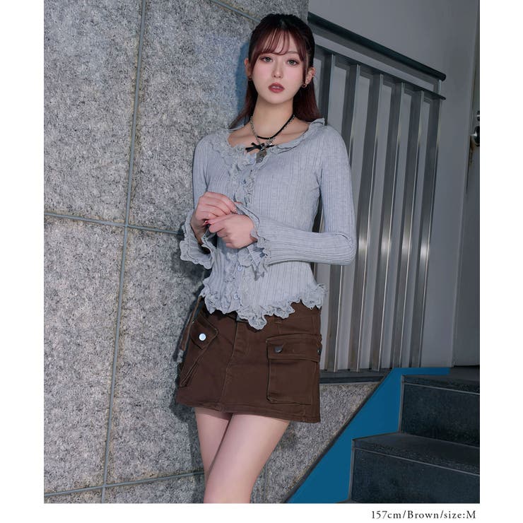 スカート見え×ショートパンツ ベルト付ハイウエストカーゴスカパン 韓国 夢展望 | 夢展望 | 詳細画像9 