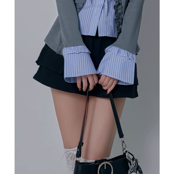 スカート見え×ショートパンツ ベルト付ハイウエストカーゴスカパン 韓国 夢展望 | 夢展望 | 詳細画像11 