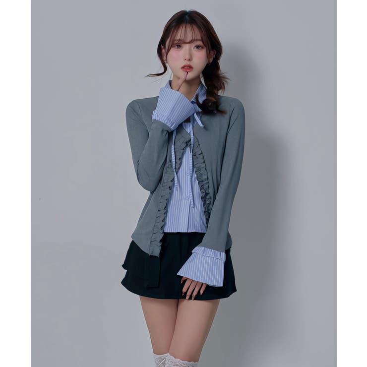 スカート見え×ショートパンツ ベルト付ハイウエストカーゴスカパン 韓国 夢展望 | 夢展望 | 詳細画像14 