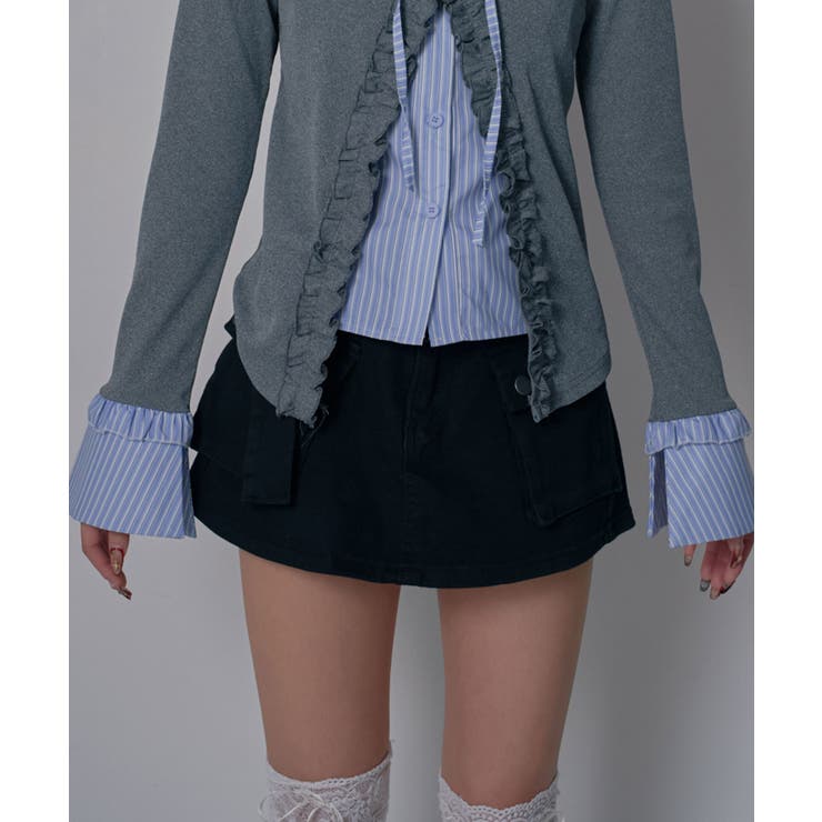 スカート見え×ショートパンツ ベルト付ハイウエストカーゴスカパン 韓国 夢展望 | 夢展望 | 詳細画像21 