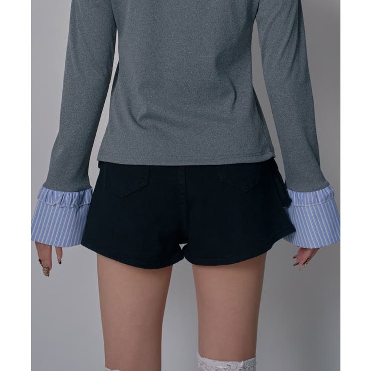 スカート見え×ショートパンツ ベルト付ハイウエストカーゴスカパン 韓国 夢展望 | 夢展望 | 詳細画像22 