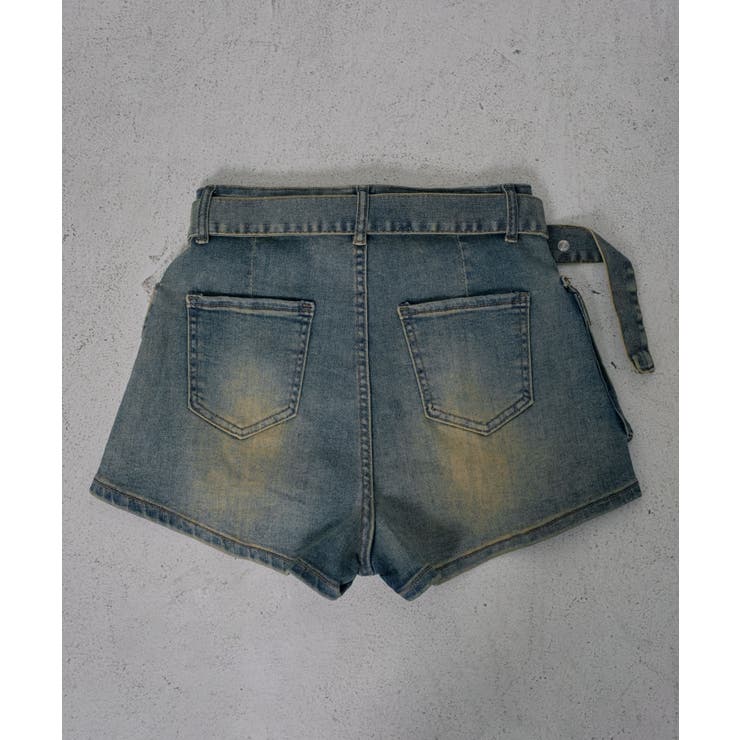 スカート見え×ショートパンツ ベルト付ハイウエストカーゴスカパン 韓国 夢展望 | 夢展望 | 詳細画像25 