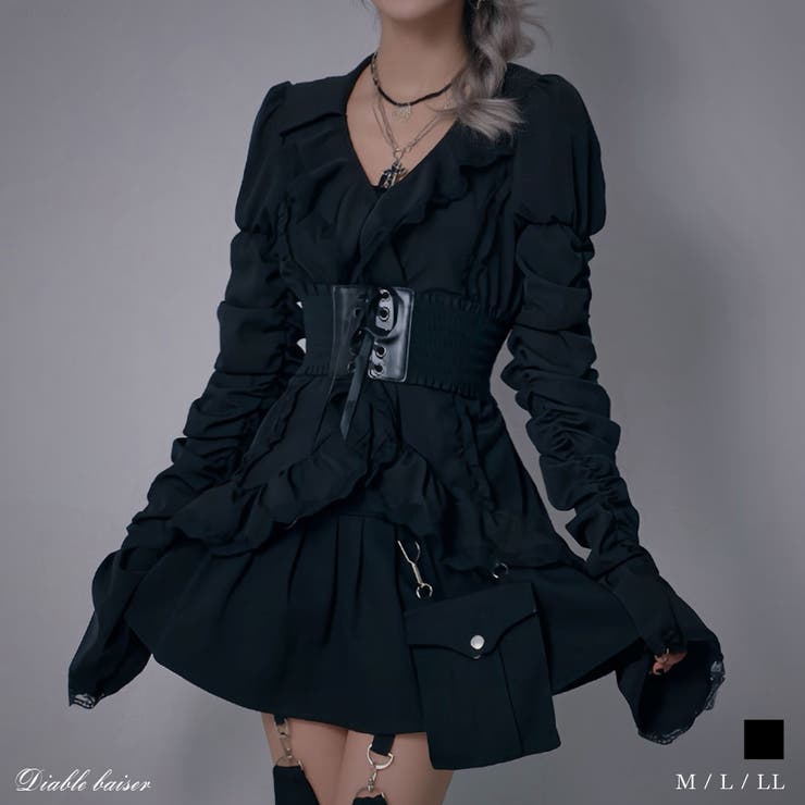 サブカル地雷ゴシック美ラインフレア袖シャツブラウス 韓国 夢展望 | 夢展望 | 詳細画像1 