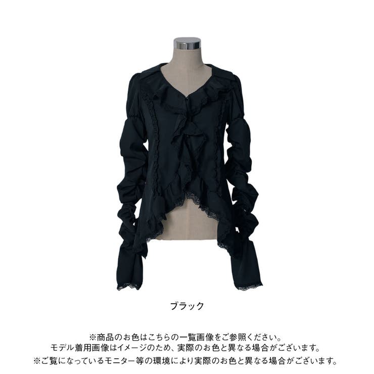 サブカル地雷ゴシック美ラインフレア袖シャツブラウス 韓国 夢展望 | 夢展望 | 詳細画像7 