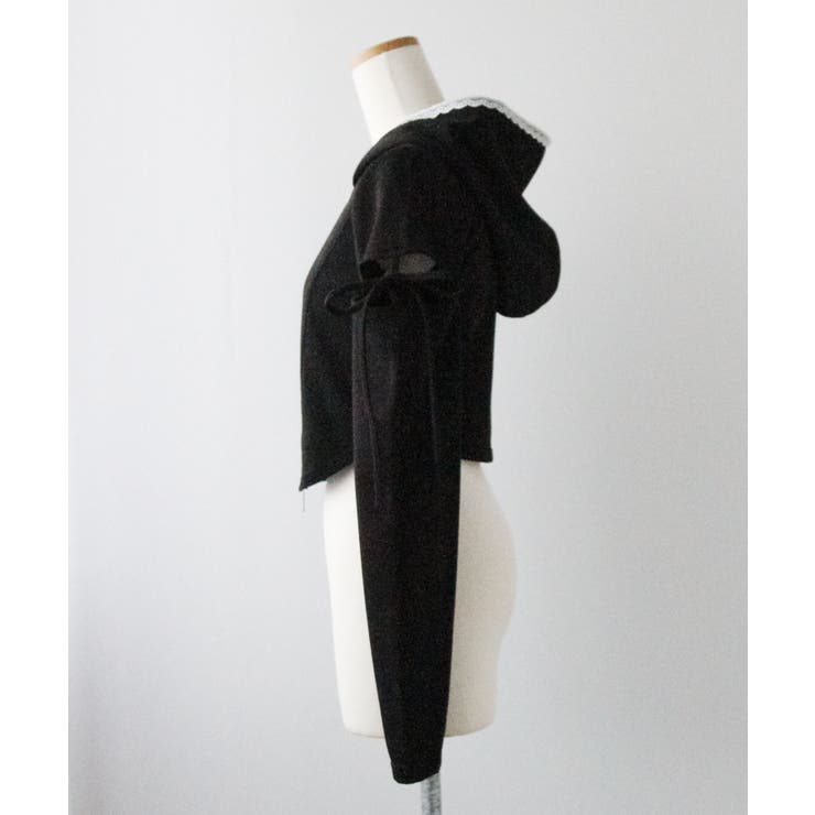 カットアウトレースライン裏毛フーディー【大きいサイズ有り】 量産型 地雷系 | DearMyLove | 詳細画像12 