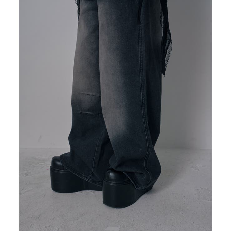 フリルレイヤードY2Kバギーデニムパンツ 韓国 夢展望 | 夢展望 | 詳細画像10 