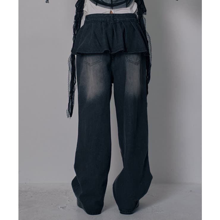 フリルレイヤードY2Kバギーデニムパンツ 韓国 夢展望 | 夢展望 | 詳細画像14 