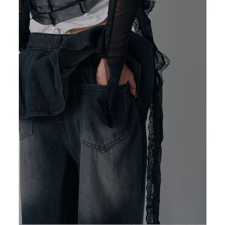 フリルレイヤードY2Kバギーデニムパンツ 韓国 夢展望 | 夢展望 | 詳細画像18 