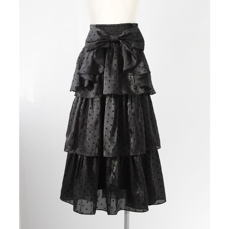 ビッグリボン×バックティアードアシメフリルハイウエストロングフレアスカート【大き… | DearMyLove | 詳細画像19 