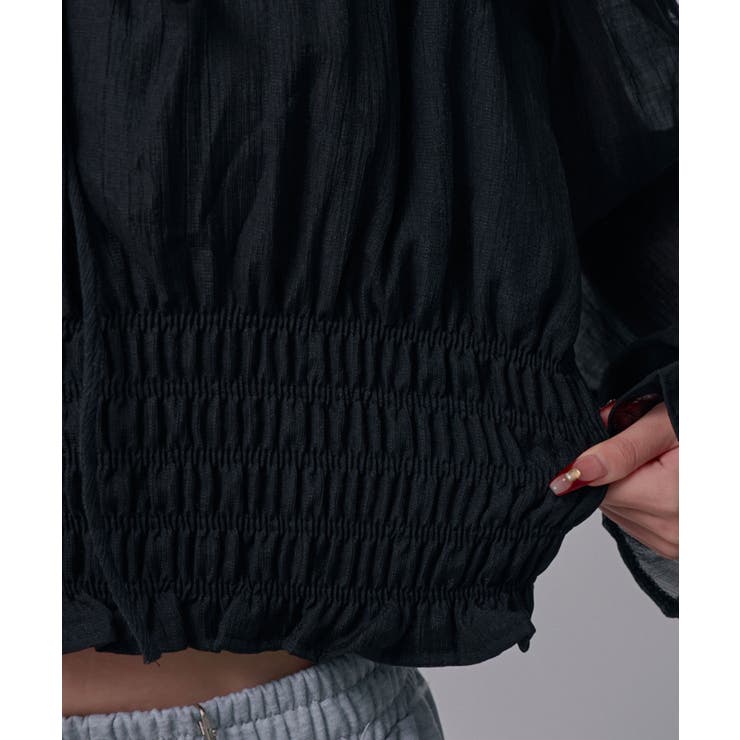 オフショルレースシアーブラウス シャーリングトップス 韓国 | 夢展望 | 詳細画像19 