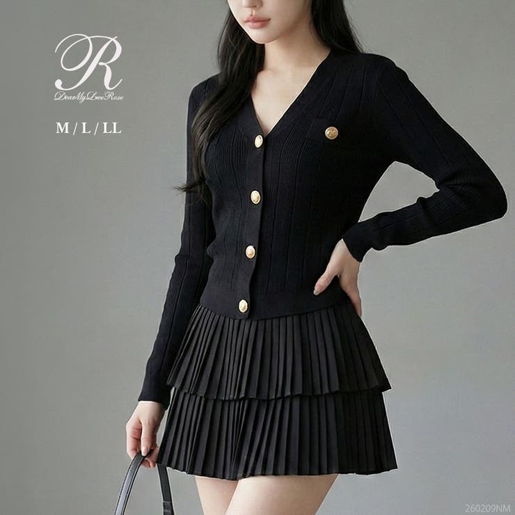 ニットカーデトップス×プリーツスカパンセットアップ【大きいサイズ有り】 量産型 … | DearMyLove | 詳細画像1 