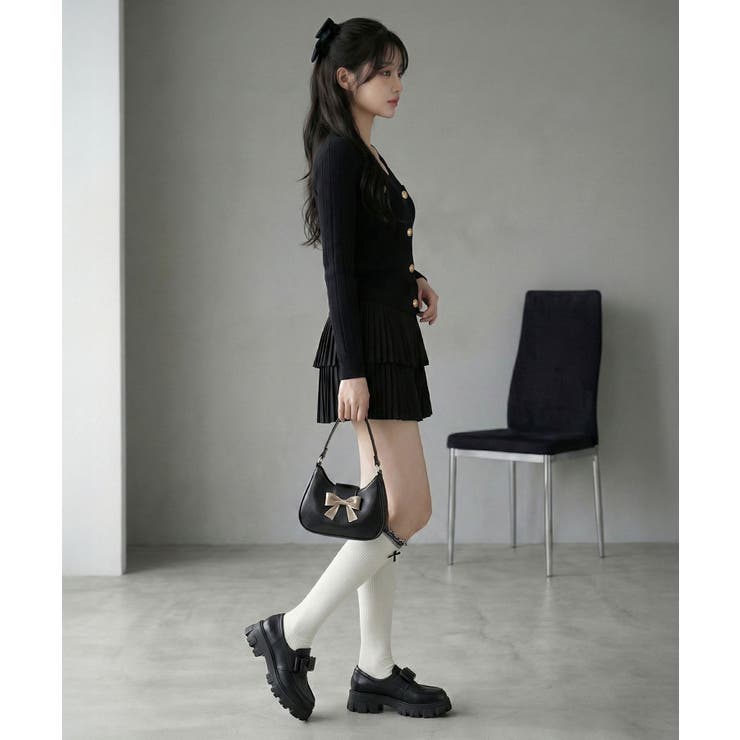 ニットカーデトップス×プリーツスカパンセットアップ【大きいサイズ有り】 量産型 … | DearMyLove | 詳細画像3 