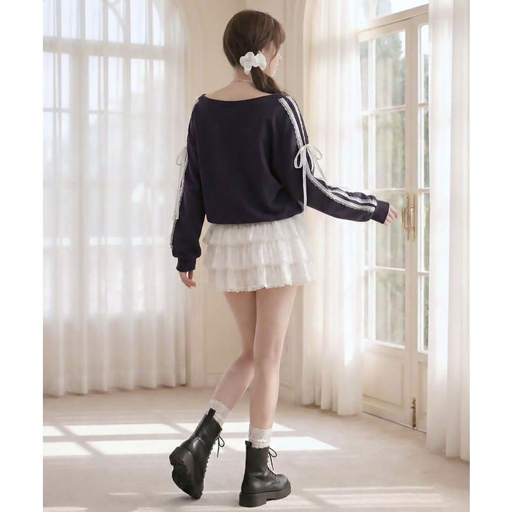 アシメラインワンショルスウェットトップス 量産型 地雷系 夢展望 | DearMyLove | 詳細画像6 