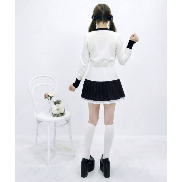 トリプルリボンニットトップス 量産型 地雷系 夢展望 Rose（ローズ） | 夢展望 | 詳細画像4 
