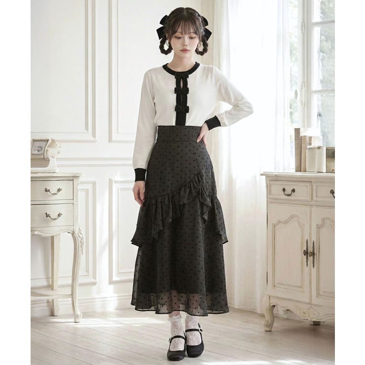 トリプルリボンニットトップス 量産型 地雷系 夢展望 Rose（ローズ） | 夢展望 | 詳細画像8 