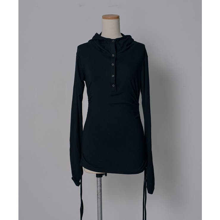 フードヘンリーネック脇シャーリングデザイン長袖リブカットソー 韓国 夢展望 | 夢展望 | 詳細画像21 