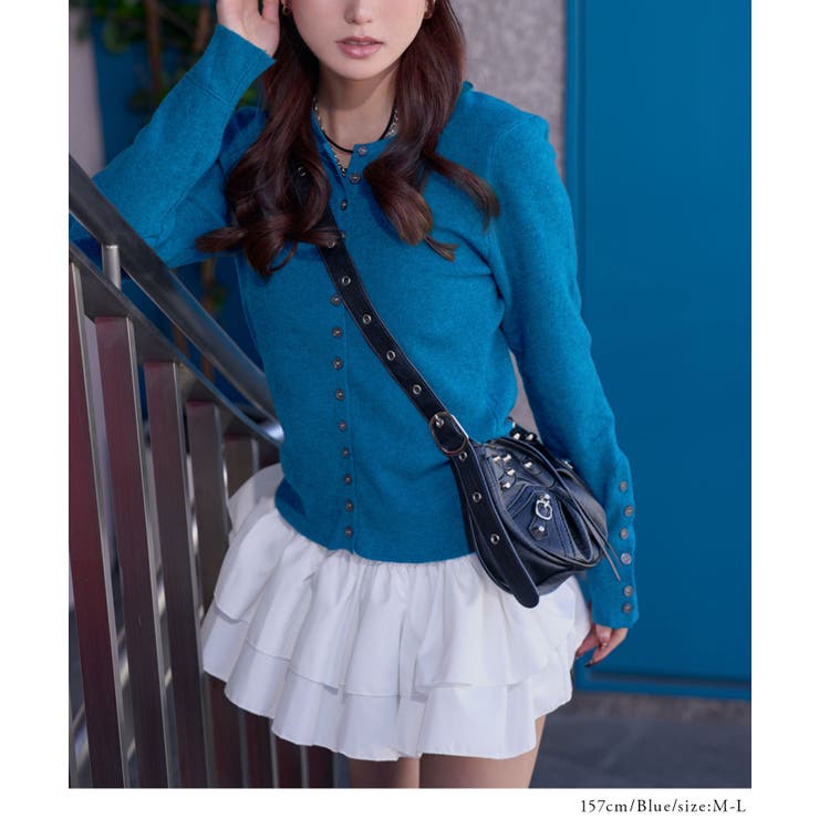 コンパクトボタンリブニットカーディガン 韓国 夢展望 | 夢展望 | 詳細画像5 