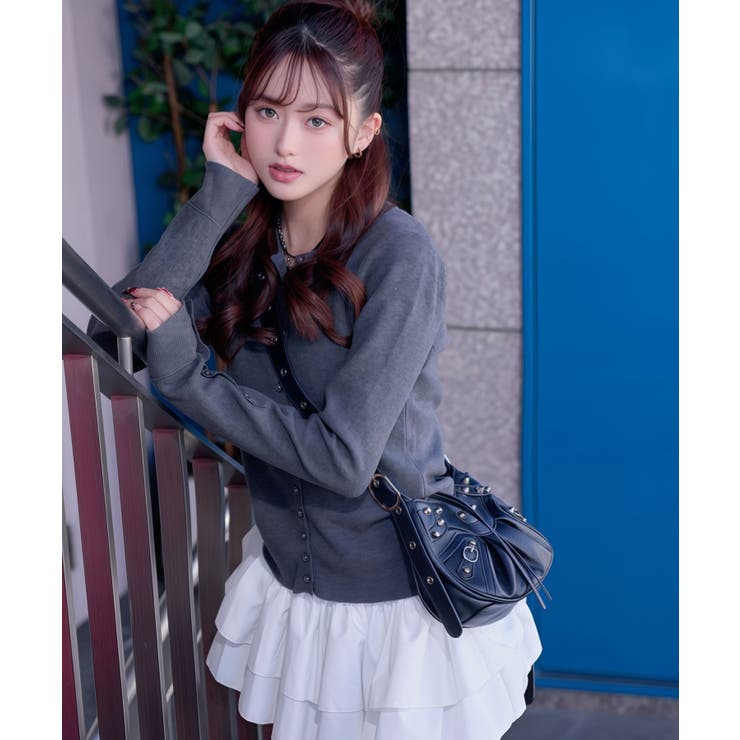 コンパクトボタンリブニットカーディガン 韓国 夢展望 | 夢展望 | 詳細画像7 