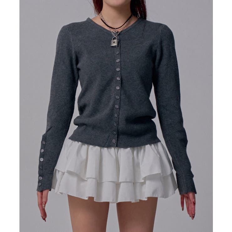 コンパクトボタンリブニットカーディガン 韓国 夢展望 | 夢展望 | 詳細画像11 