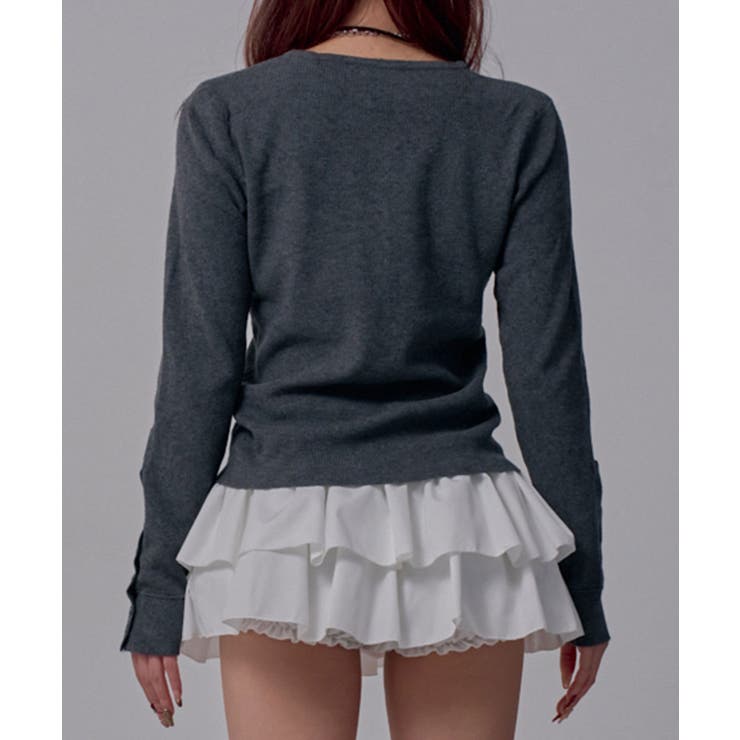 コンパクトボタンリブニットカーディガン 韓国 夢展望 | 夢展望 | 詳細画像12 