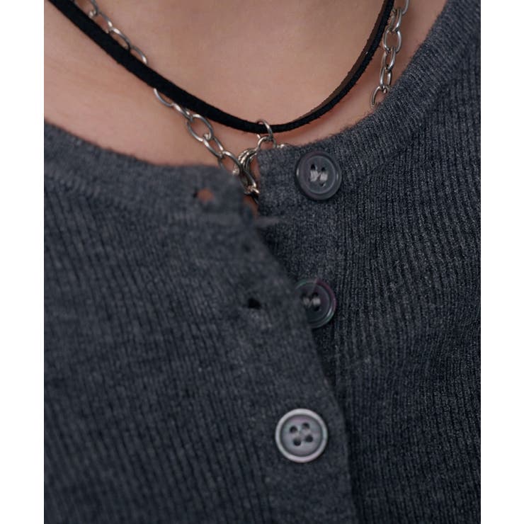 コンパクトボタンリブニットカーディガン 韓国 夢展望 | 夢展望 | 詳細画像14 