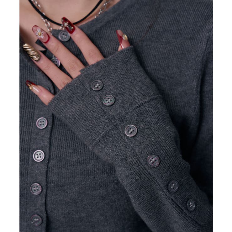 コンパクトボタンリブニットカーディガン 韓国 夢展望 | 夢展望 | 詳細画像16 