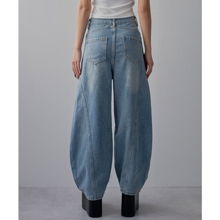 ダメージ加工バレルデニムパンツ 韓国 夢展望 | 夢展望 | 詳細画像14 