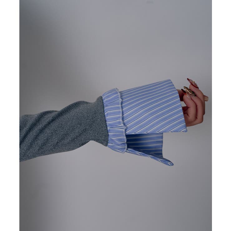 シャツレイヤードY2Kカーディガン風カットソートップス 韓国 夢展望 | 夢展望 | 詳細画像19 