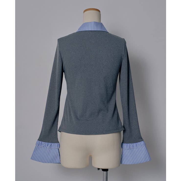 シャツレイヤードY2Kカーディガン風カットソートップス 韓国 夢展望 | 夢展望 | 詳細画像21 