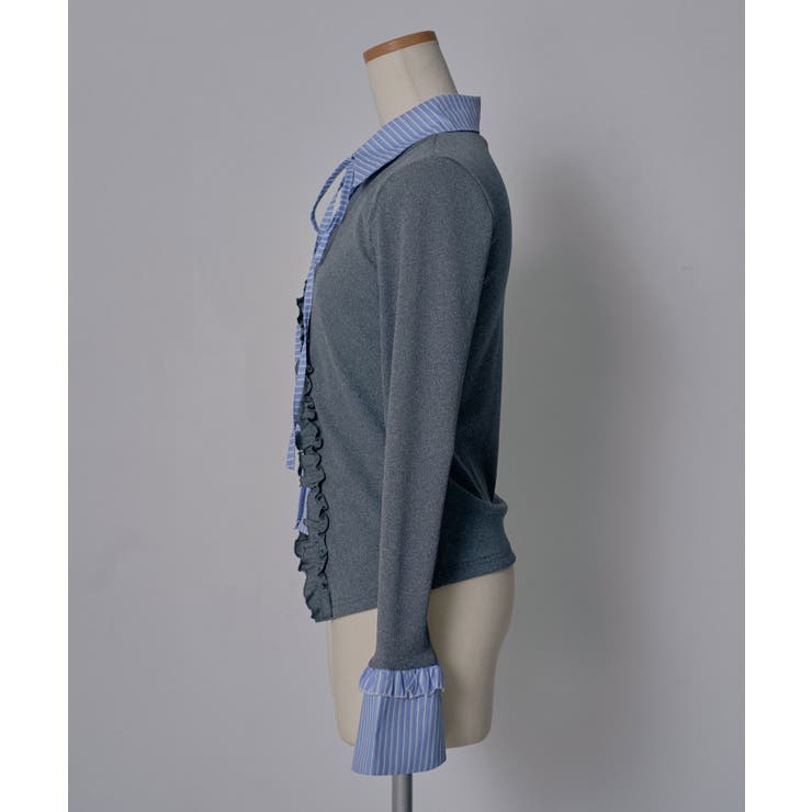 シャツレイヤードY2Kカーディガン風カットソートップス 韓国 夢展望 | 夢展望 | 詳細画像22 