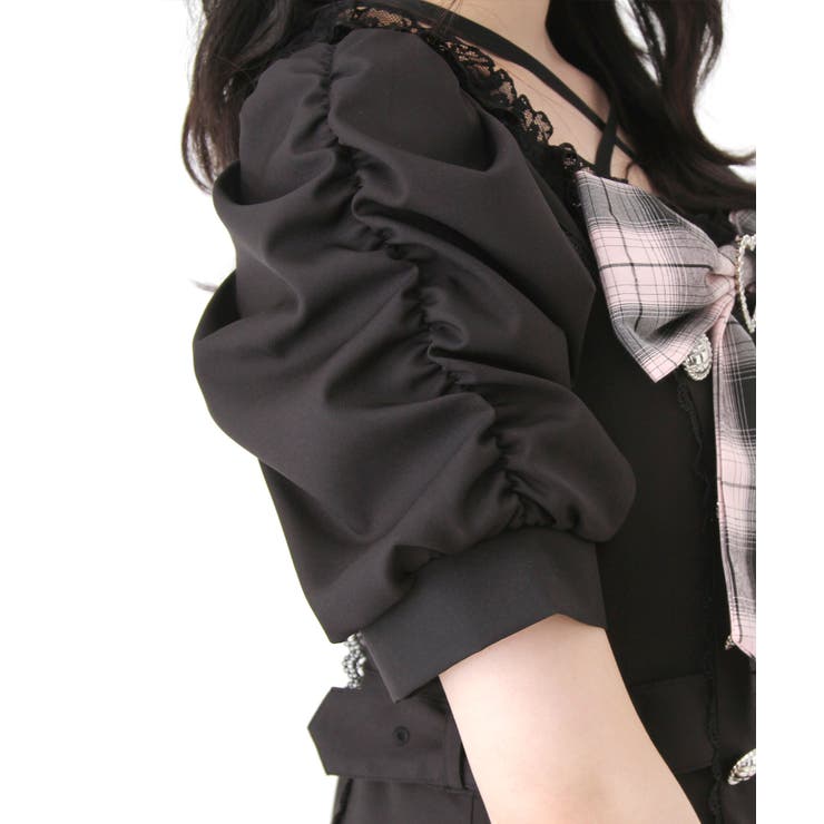 姫系キラキラビジューハートリボンレースアップバルーンワンピース 量産型 地雷系 | DearMyLove | 詳細画像24 
