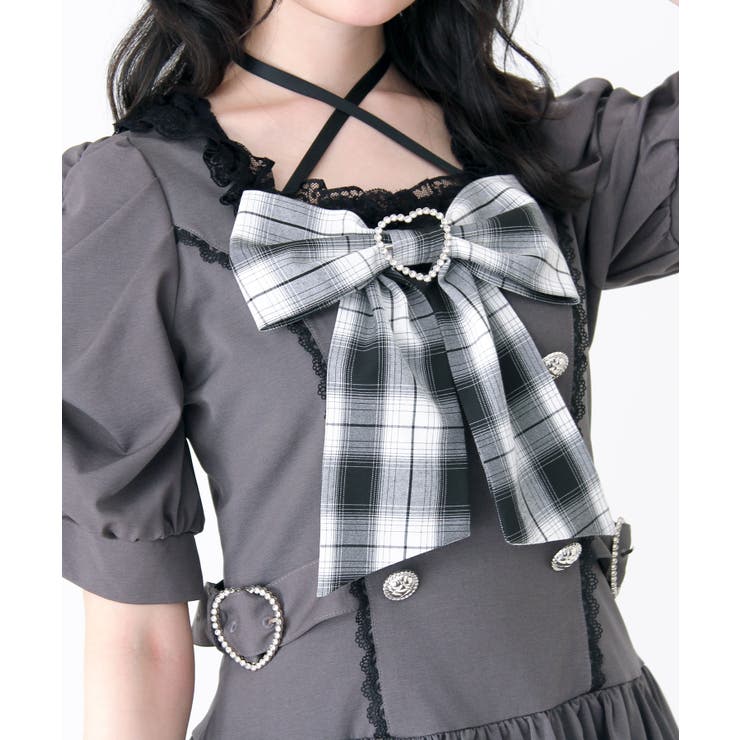 姫系キラキラビジューハートリボンレースアップバルーンワンピース 量産型 地雷系 | DearMyLove | 詳細画像25 