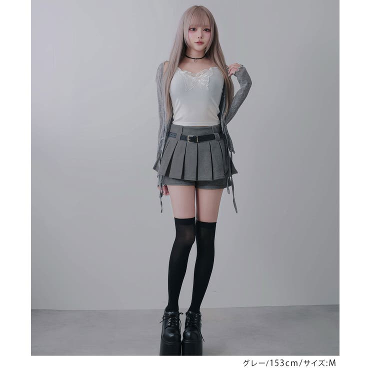 Y2Kベルト付プリーツミニスカパンボトム 韓国 夢展望 DB | 夢展望 | 詳細画像5 