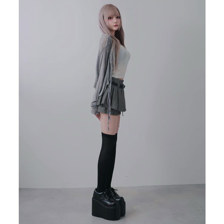 Y2Kベルト付プリーツミニスカパンボトム 韓国 夢展望 DB | 夢展望 | 詳細画像7 
