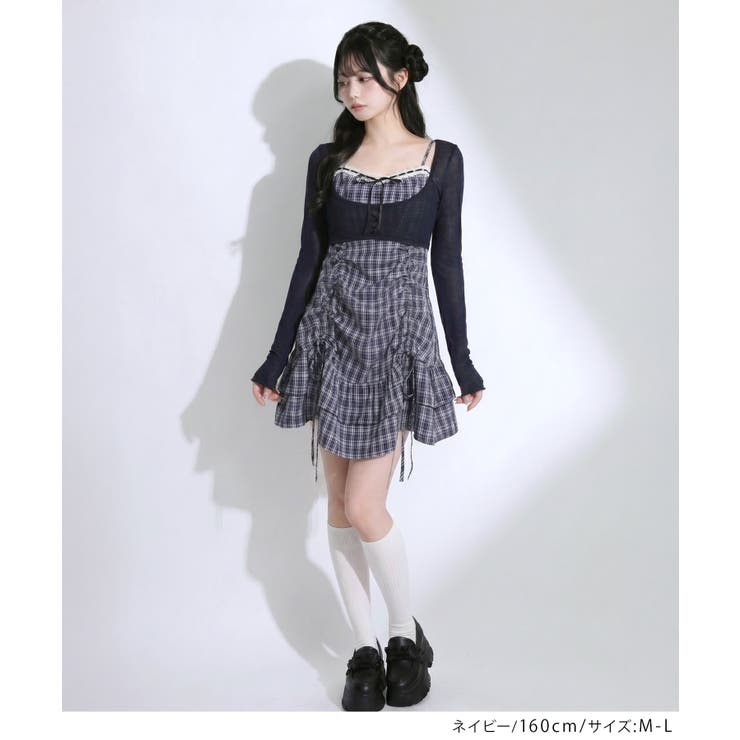 アンサンブルドロストミニワンピース 韓国 夢展望 Rose | 夢展望 | 詳細画像2 