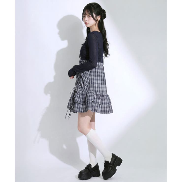 アンサンブルドロストミニワンピース 韓国 夢展望 Rose | 夢展望 | 詳細画像3 