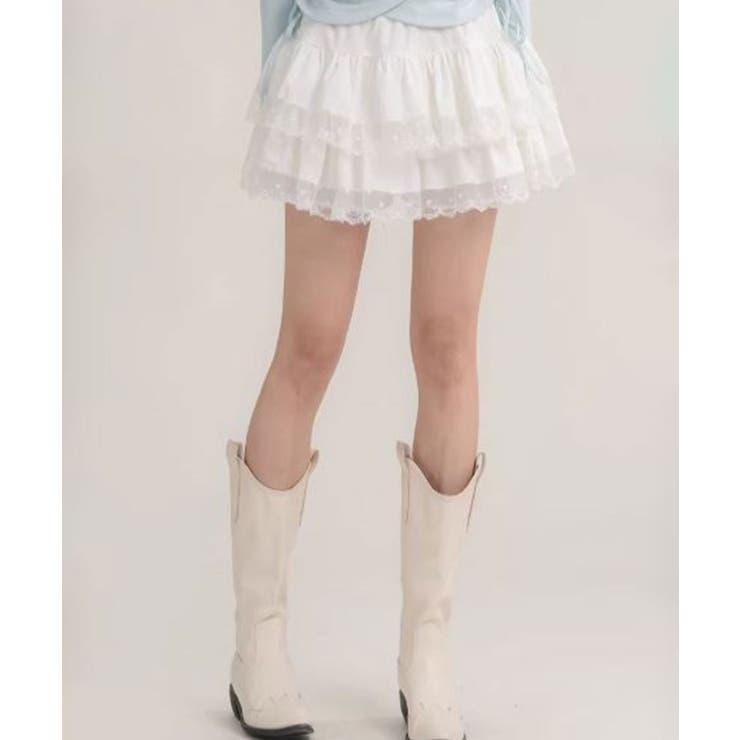 リボン柄レースティアードミニスカート 量産型 地雷系 夢展望 RS | 夢展望 | 詳細画像6 