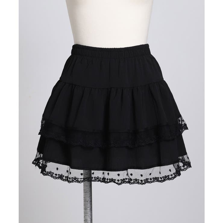 リボン柄レースティアードミニスカート 量産型 地雷系 夢展望 RS | 夢展望 | 詳細画像12 