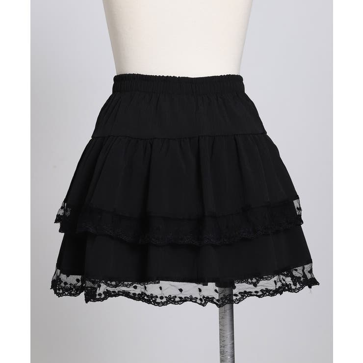 リボン柄レースティアードミニスカート 量産型 地雷系 夢展望 RS | 夢展望 | 詳細画像14 