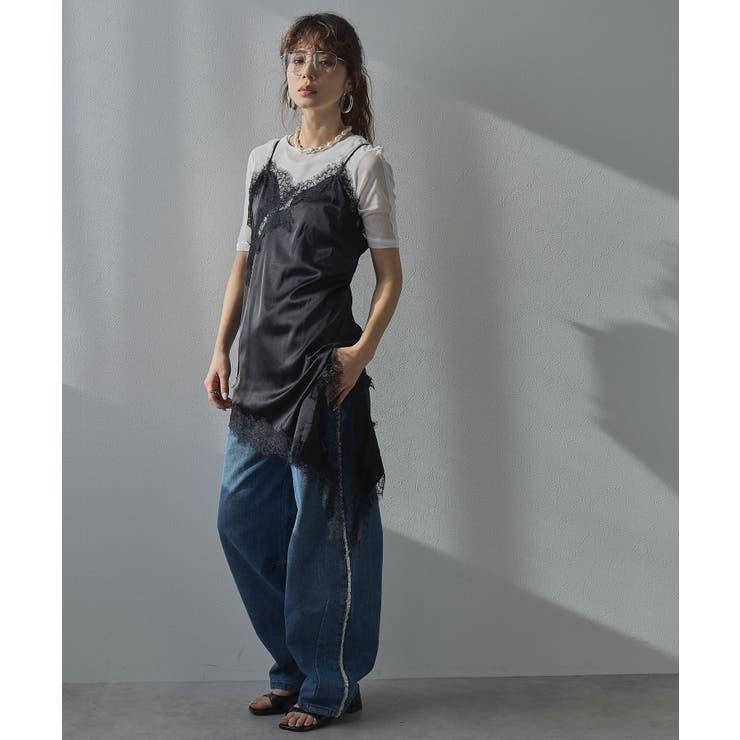 アシンメトリーレースサテンキャミ 韓国 夢展望 bohmal | 夢展望 | 詳細画像5 